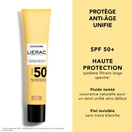 Lierac Sunissime Le Fluide Solar-Fluide, getönt, für das Gesicht, SPF50+, 40 ml – Tönung: Gold