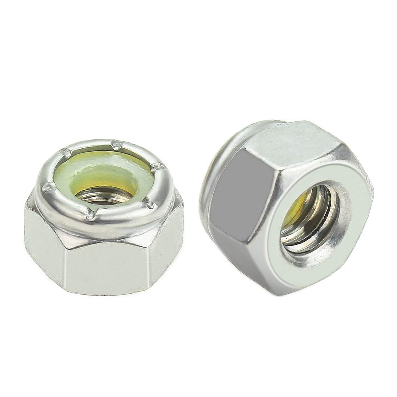 Powlankou 60 Pieces 1/4"-20 Nylon Insert Hex Lock Nuts, 304