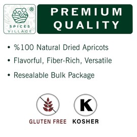 SPICES VILLAGE Dried Apricots, No Added Sugar, All Natural Nutrient-Rich Dried Fruit Snack, 20 oz, Kosher