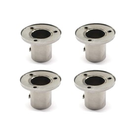 304 Stainless Steel Heavy Duty Wardrobe Rod Bracket Closet Shelf Support Flange Curtain Rod Holder end Support M25 Pack of 4