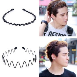 6 Pieces Black Metal Hair Band Non Slip Lightweight Design 6 Different Styles For Washing Face Skin Care Jogging