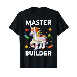 Master Builder Building Blocks Bricks Unicorn T-Shirt