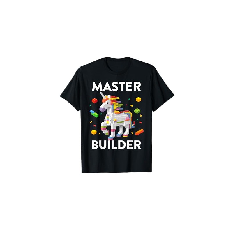 Master Builder Building Blocks Bricks Unicorn T-Shirt