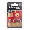 Master Lock Padlock, Solid Brass Lock, 3/4 in. Wide, 120Q