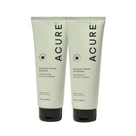 Acure | Shampoo y Acondicionador voluminizador para cabello fino y débil | Estimula el cuero cabelludo | Sin parabenos