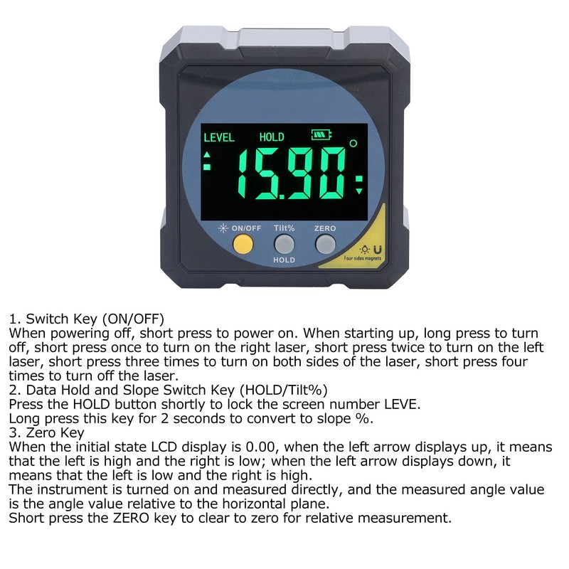 Digital Angle Finder Laser Magnetic Inclinometer Box Gauge Electronic Protractor