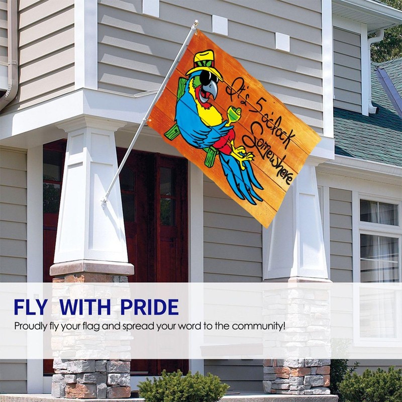 It'S 5 O'Clock Somewhere Parrot Flag 3x5 Ft Outdoor Decoration