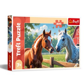 Trefl - Horses in the Glade - Puzzle 200 Pieces - Colourful Puzzle with Animals, for Children from 7 Years