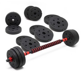 LUXTRI 40 kg 2-in-1 Dumbbell and Barbell Set with 16 Weight Plates Weights for Strength Training