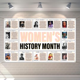 Buxiuer Women’s History Month Backdrop for Photography National Women's Day Decorations Famous Women Quotes Motivational Poster School Classroom Office Bulletin Board Decor