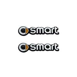 SHIFENG For Smart Fortwo Forfour 453 451 450 Crossblade City Cabrio City-Coupe Roadster Smart Logo Metal Sticker Pack of 2