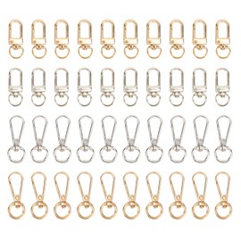40Pcs Lobster Claw Clasps Zinc Alloy Gold Silver Color Glossy Multifunction Trigger Clips for Lanyard Keychain Pendant