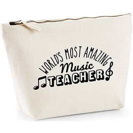 Hippowarehouse World's most amazing music teacher printed make up cosmetic wash bag 18x19x9cm