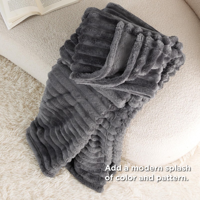 BEDSURE Cuddly Blanket Fluffy Blanket Fleece Blanket - Soft Warm