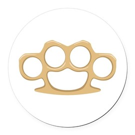 CafePress Brass Knuckles 5.5" Round Car Magnet Magnetic Bumper Display