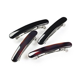 Manicare Mini Hair Barrettes, Pack Of 4, Perfect Hair Clips For Decorating Or Sectioning The Hair, Secure Grip, Comfortable, Gentle On The Hair And Scalp, Elegant French Clasp, Tortoiseshell And Black