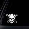 World Design Skull w/Baseball Bat Car Decal/Sticker