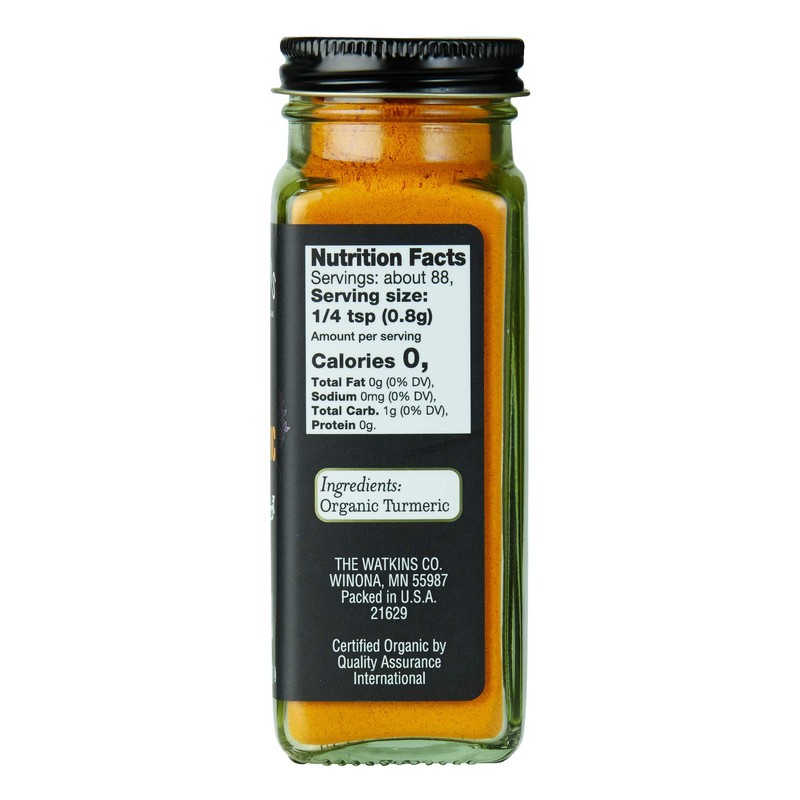 Watkins Gourmet Organic Spice Jar, Turmeric, 2.4 Oz
