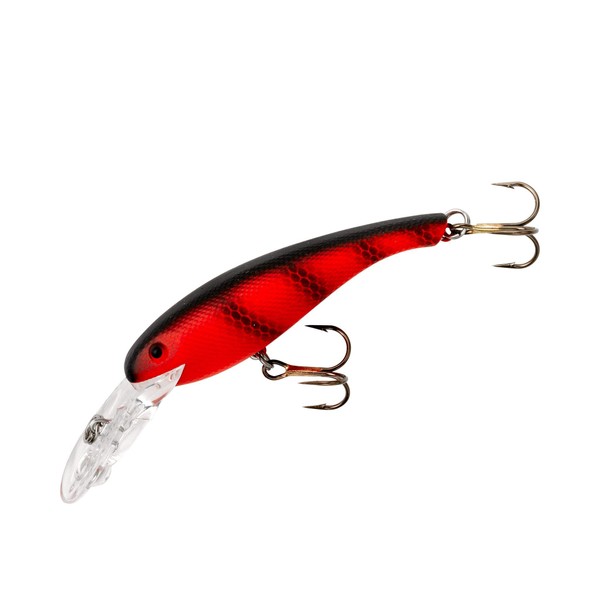 Cotton Cordell Wally Diver Walleye Crankbait Fishing Lure, Accessories for Freshwater Fishing, 3 1/8", 1/2 oz, Fluorescent Red/Black