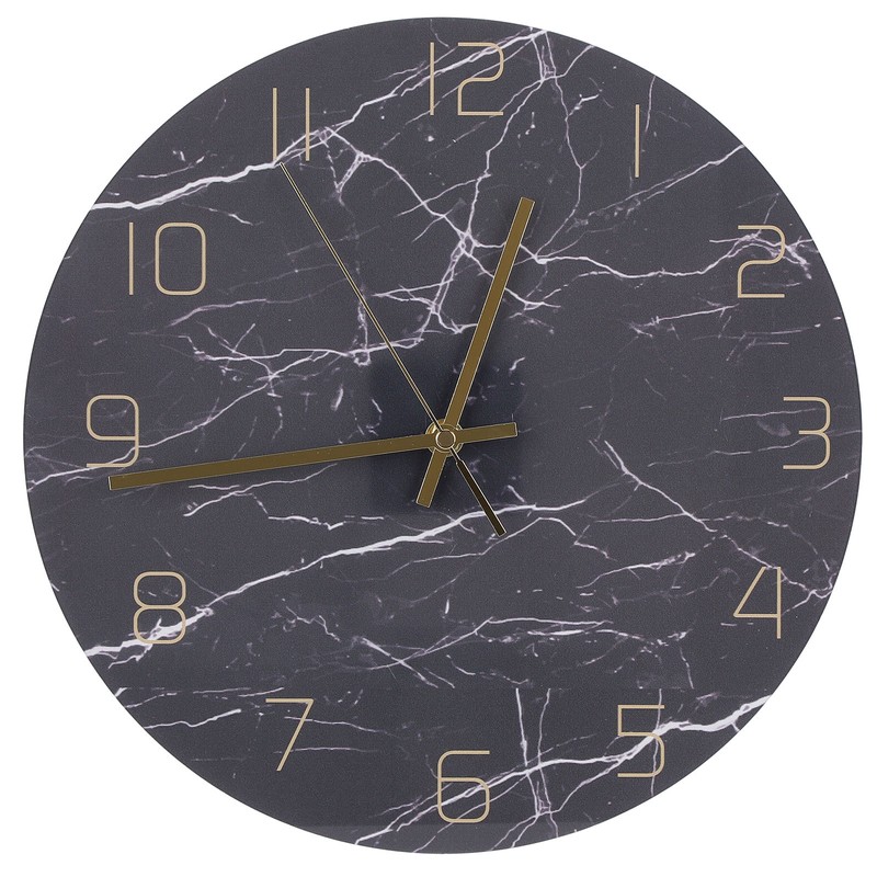 Wall Clock Nordic Decorative Marble Printing Mute Round Hanging Clock