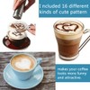 16 Pieces Cappuccino Stencils, Barista Stencil Cappuccino Decorator, Plastic Coffee