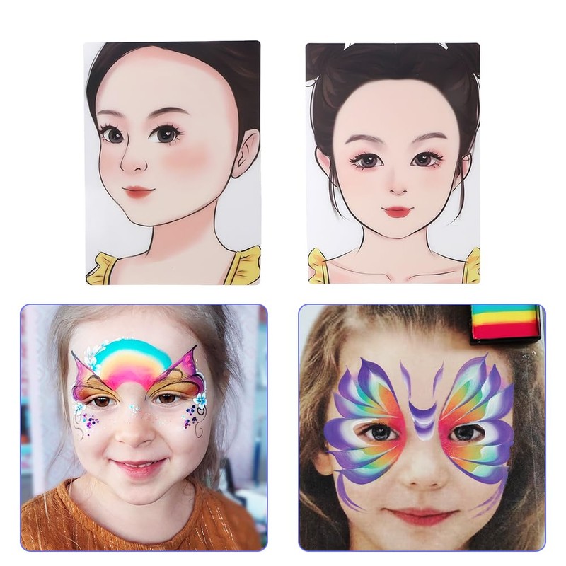 Lwuey Face Painting Exercise Board, Face Make-Up Stencil Make Up