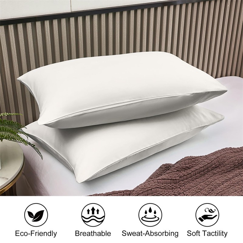 Lirex 2 Pack Pillow Cases, 100% Cotton Breathable Pillowcases, 20"X