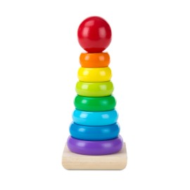 Melissa & Doug Melissa & Doug Rainbow Stacker Wooden Ring Educational Toy - Wooden Rainbow Stacking Rings Baby Toy, Stacker Toys For Infants And Toddlers
