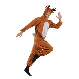 EraSpooky Christmas Reindeer Adult Costume Unisex Deer Animal Onesie Party Jumpsuit
