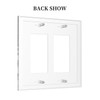 Black White Marble Abstract Luxury Decorative Outlet Covers 2 Gang