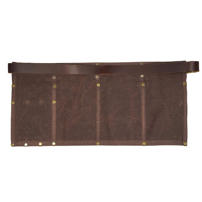 Heavy Duty Tool Apron with Hammer Loop,Waxed Canvas Waist Work