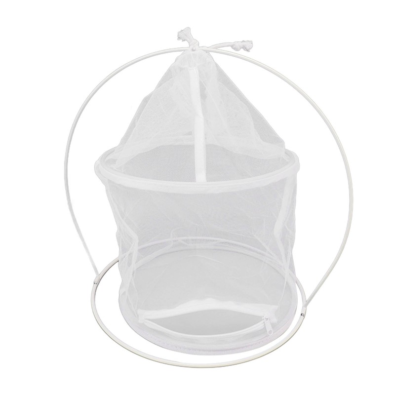 Cylindrical Iron Frame Hanging Cage Butterfly Habitat Cage Ornamental Outdoor