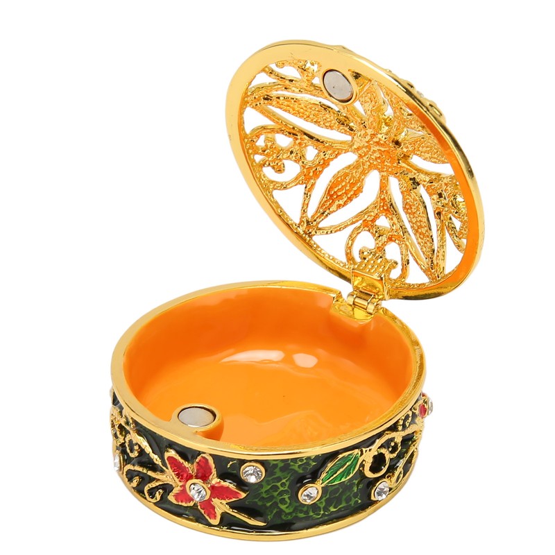 Metal Jewelry Box Innovative Exquisite Hand Painted Hinged Jewelry Organizer