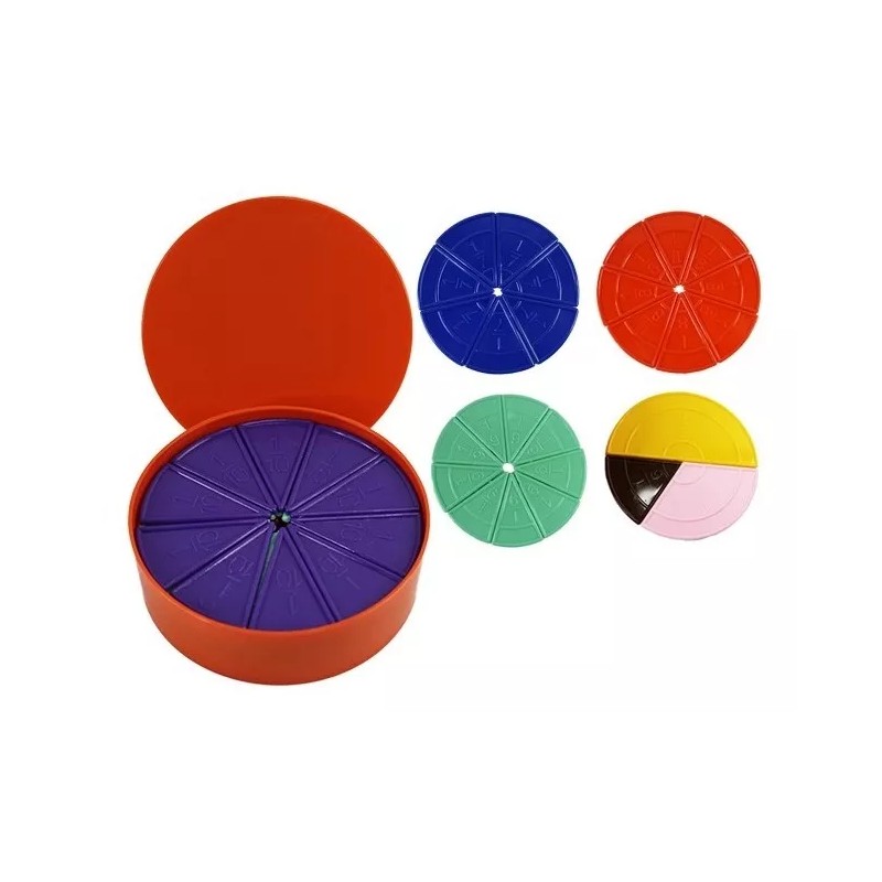 Hacer y Aprender Fracciones Circulares 11cm. Matemático De Plástico