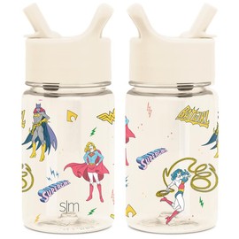 Simple Modern Kids Summit Plastic Water Bottle with Leak Proof Straw Lid 12oz - BPA-Free, Reusable, Durable for Toddlers:_DC Super Hero Girls
