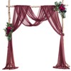 Arch Drapes for Wedding Arch Draping Fabric Burgundy Sheer Backdrop