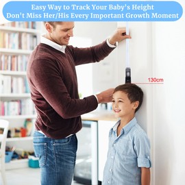 2m Retractable Wall Mounted Height Meter, Portable Height Measurement Device Growth Chart for Adult Children, Roll Ruler Body Measuring Tape for Home School Hospital