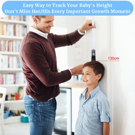 2m Retractable Wall Mounted Height Meter, Portable Height Measurement Device Growth Chart for Adult Children, Roll Ruler Body Measuring Tape for Home School Hospital