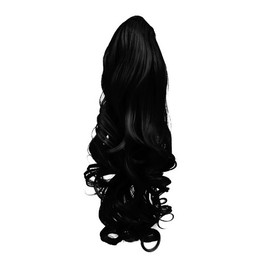 Ponytail Claw Clip - Jet Black - Wavy - 22in / 56cm - 200g - Heat Resistant Hair Extension
