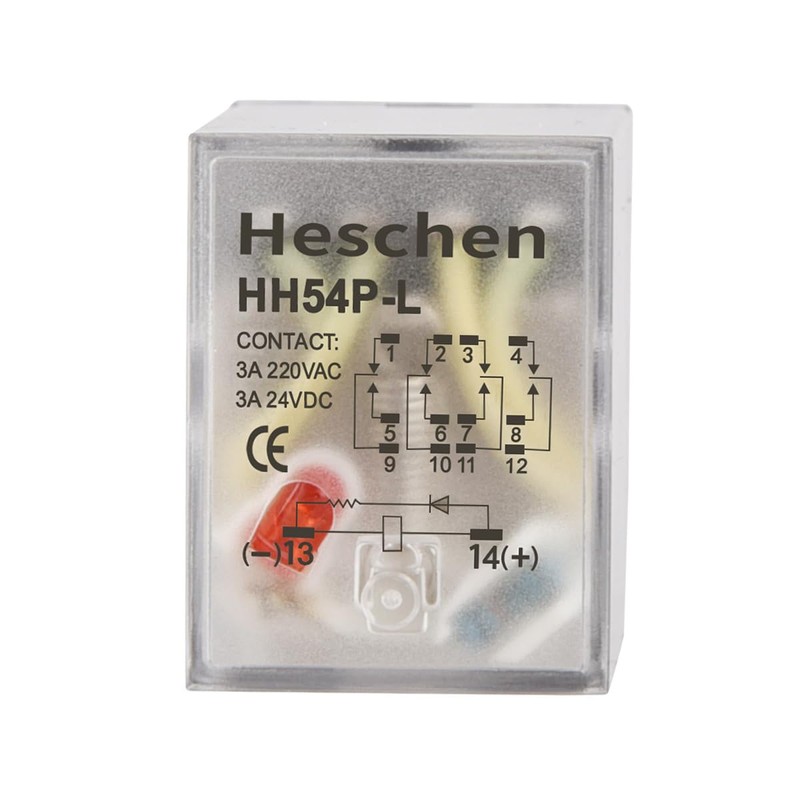 Heschen HH54P-L-220VAC General Purpose Relay 4PDT with Coil 3A 220V