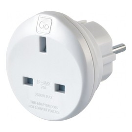 Go Travel Earthed UK-EU European Compact Adaptor (Adapter Ref 524)