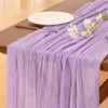 Socomi Lilac Purple Lavender Easter Cheesecloth Table Runner Boho Rustic