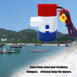 Bilge Pump1100GPH 12V Electric Water Pump For Aquario Submersible Seaplane Motor Homes Houseboat Boats