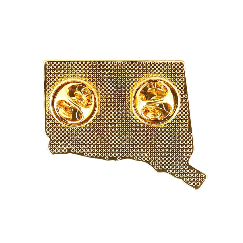 Connecticut State Shaped Map Lapel Metal Pin Enamel Brooch Keepsake