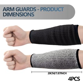 2 Pairs of Cut Resistant Sleeves, Forearm Protection, Forearm Protection, Arm Sleeves, Safety Arm Protection, Gloves, Sun Protection Arm Warmer Case, Cut-resistant Knitted Sleeves Arm Warmers for
