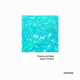 Hemway Craft Glitter Shaker 110g / 3.9oz Glitter for Arts, Crafts, Resin, Tumblers, Nails, Painting, Decoration, Festival, Cosmetic, Body - Super Chunky (1/8" 0.125" 3mm) - Fluorescent Blue