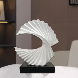 Paytonture Wave Sculpture, Resin Home Decor Art, Modern Funky Wave Sea Ornament, Abstract Statues, White