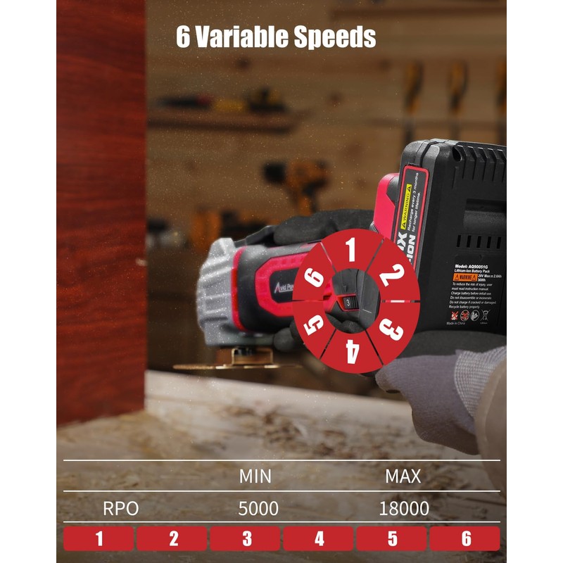 AVID POWER Cordless Oscillating Tool 20V Battery Powered Oscillating Multitool