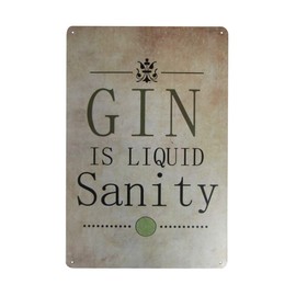 TG,LLC Treasure Gurus Funny Gin is Liquid Sanity Novelty Metal Sign Garage Man Cave Home Bar Pub Wall Decor