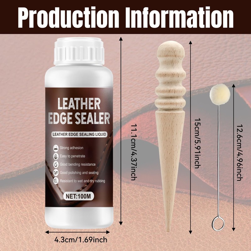 Leather Edge Sealer, Leather Burnishing Gum Smooth and Glossy Edge